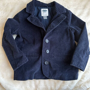 Old Navy Blue Velvet Velour Jacket Blazer Fancy Toddler Boys 5T 5